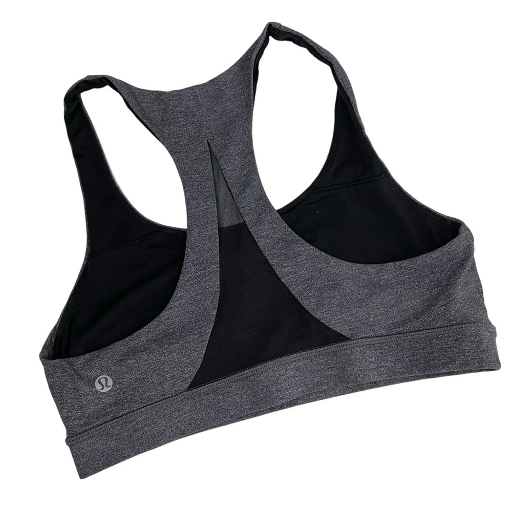 lululemon athletica Invigorate Bra Heathered Black Sz 8 - Picture 6 of 12